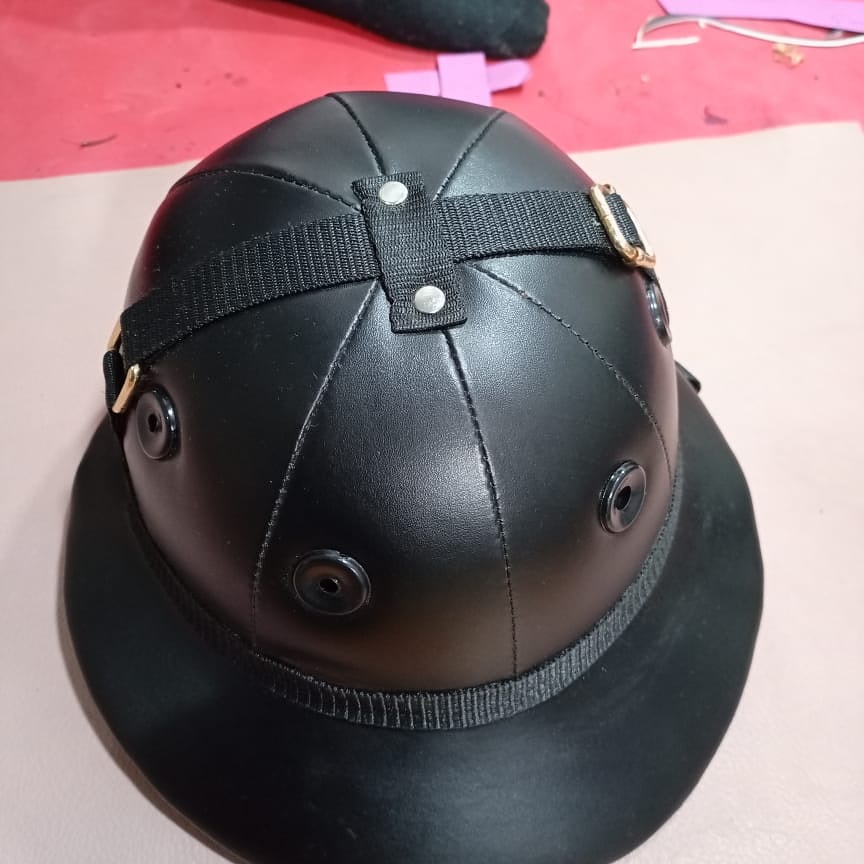 Premium Leather Riding Helmet