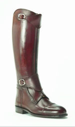 Custom Ribbed Brown Riding Boots – Premium Leather