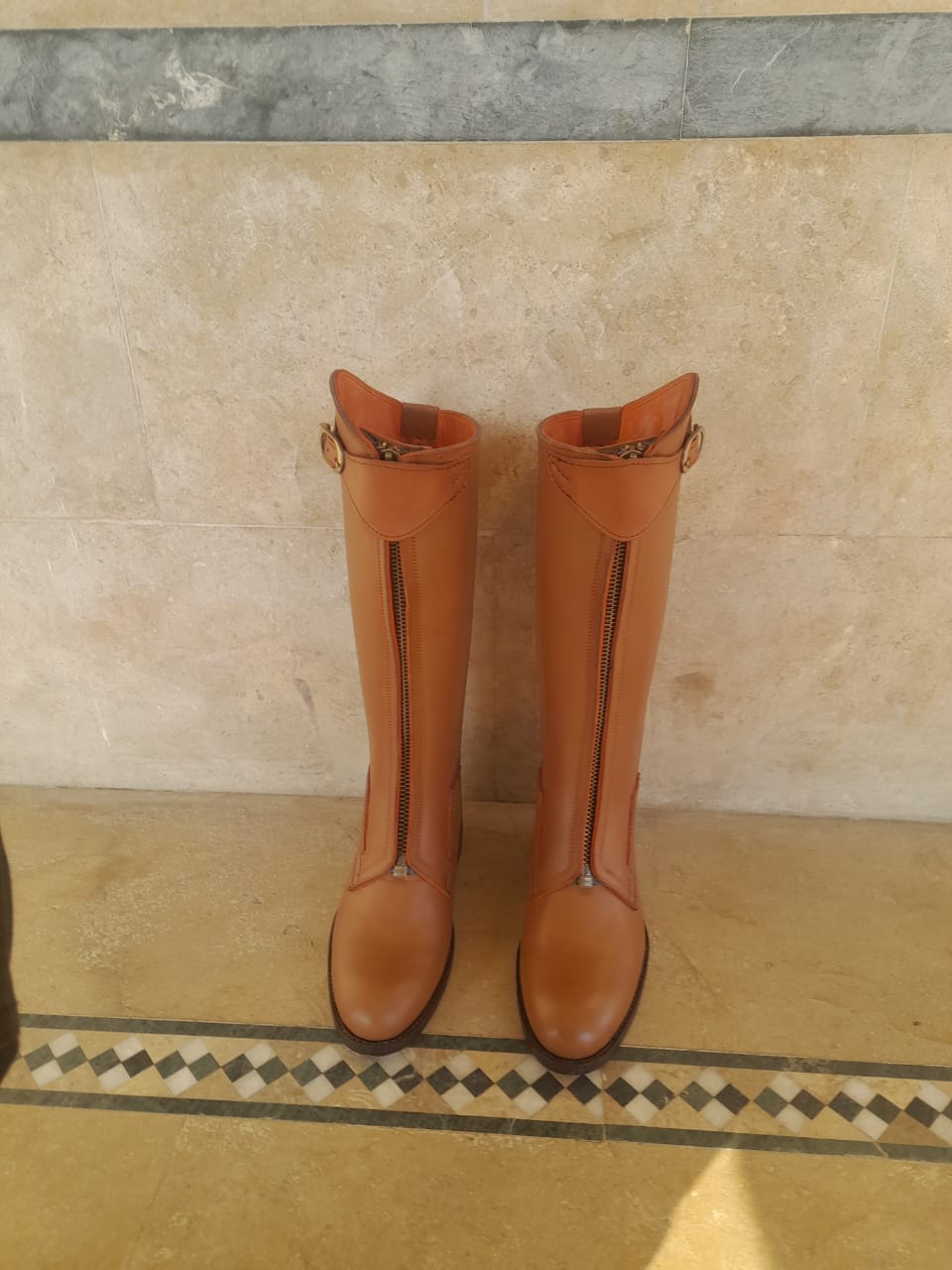 Classic Tan Long Riding Boots – Custom Fit | Premium Leather